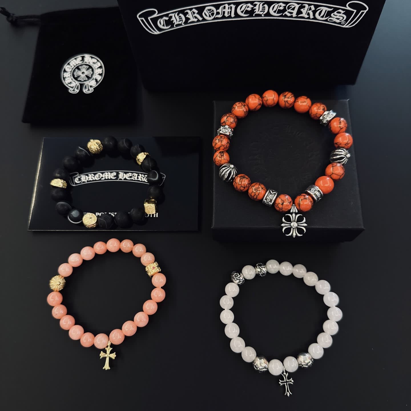 Chrome Hearts Beaded Bracelets Set Chrome Hearts Beaded Bracelets Set
